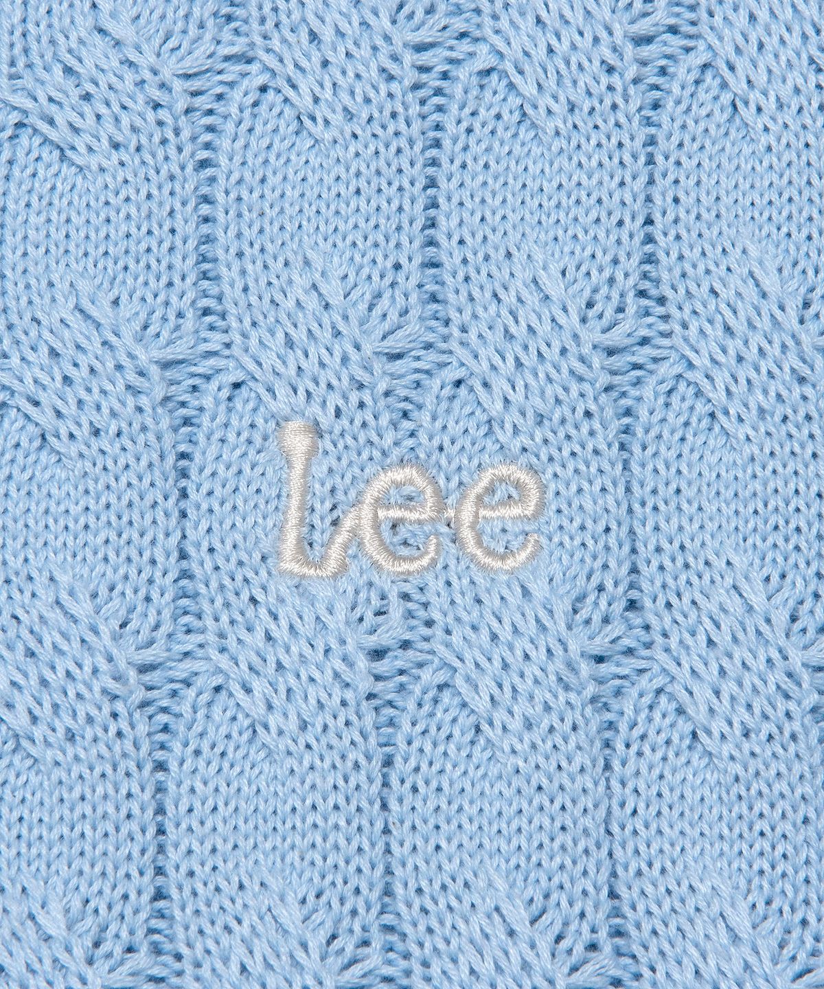 리(LEE) 우먼 라운드넥 케이블 가디건 라이트블루