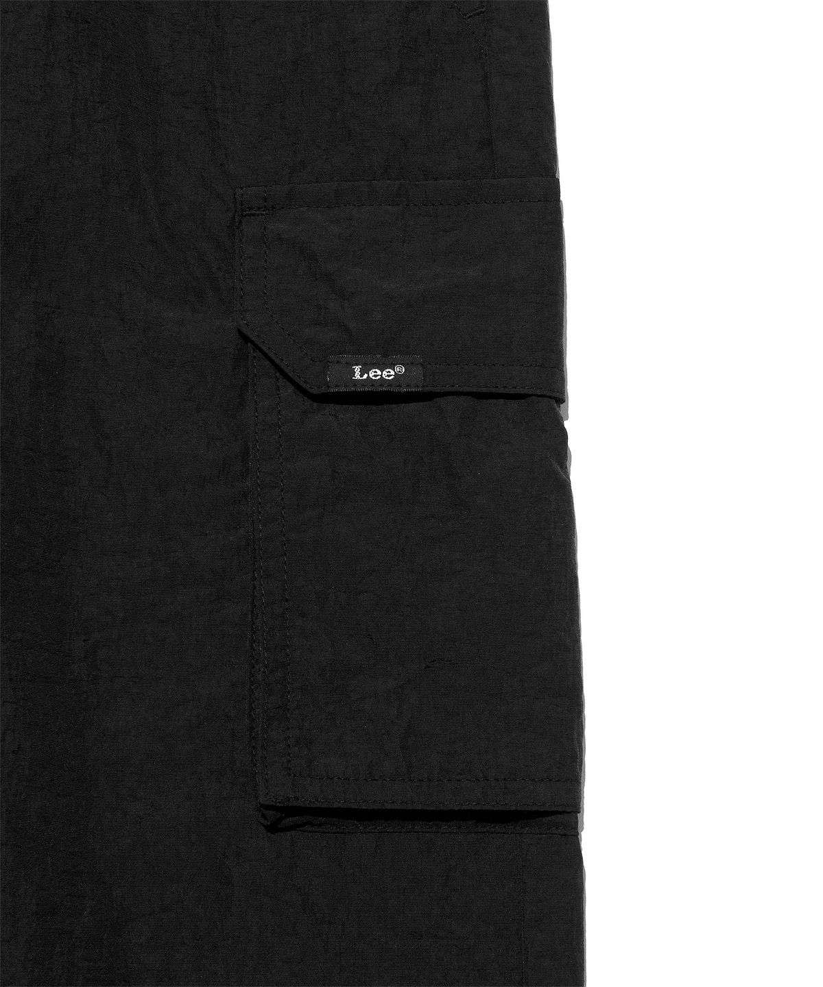 리(LEE) 우먼 나일론 카고 미디 스커트 블랙