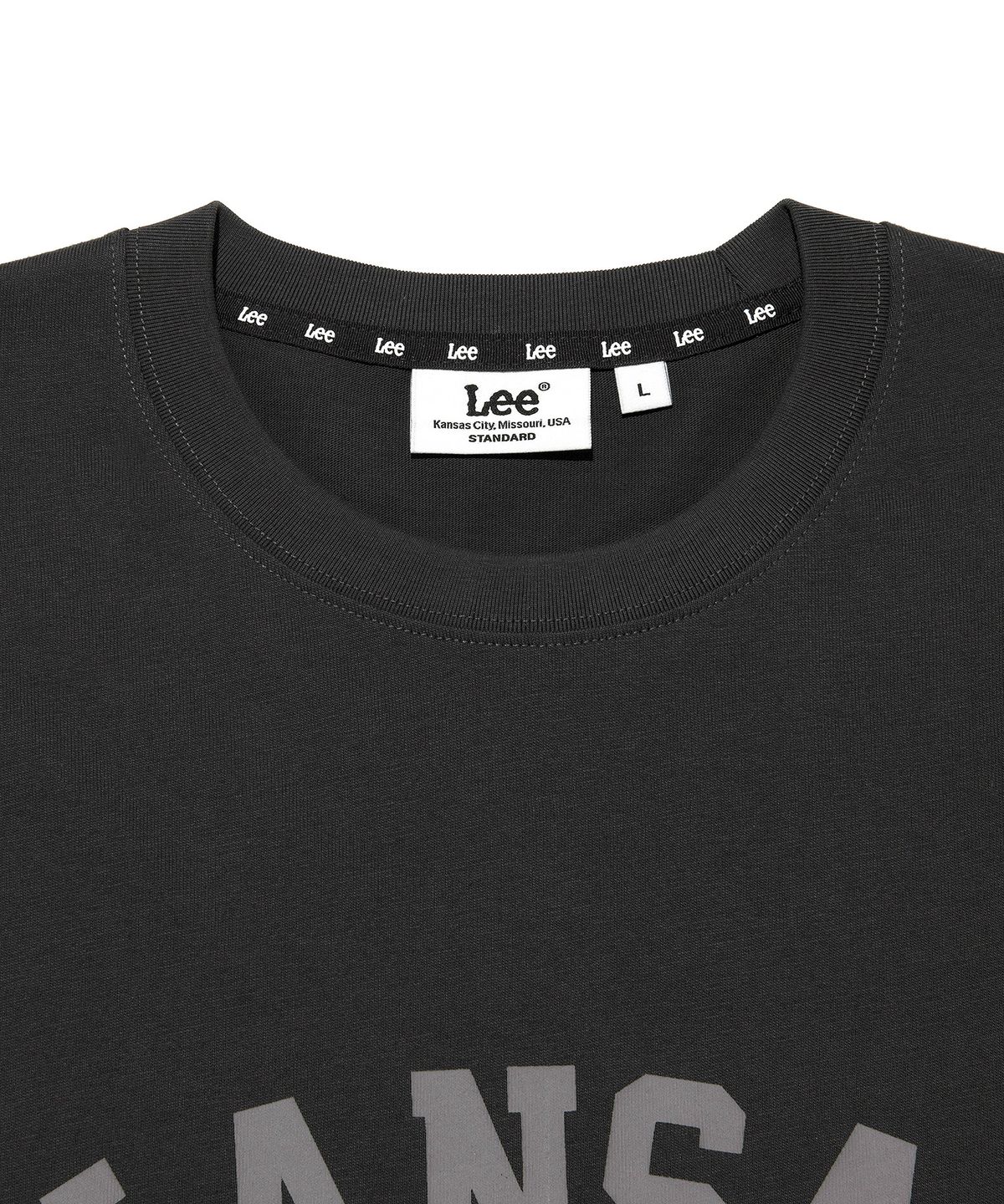 리(LEE) 레이어드 긴팔 티셔츠 챠콜