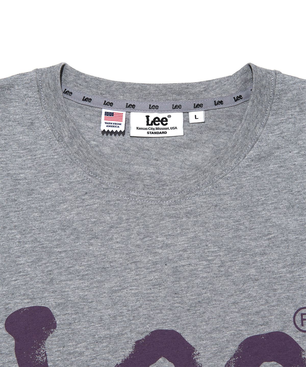 리(LEE) 스프레이 로고 긴팔 티셔츠 그레이