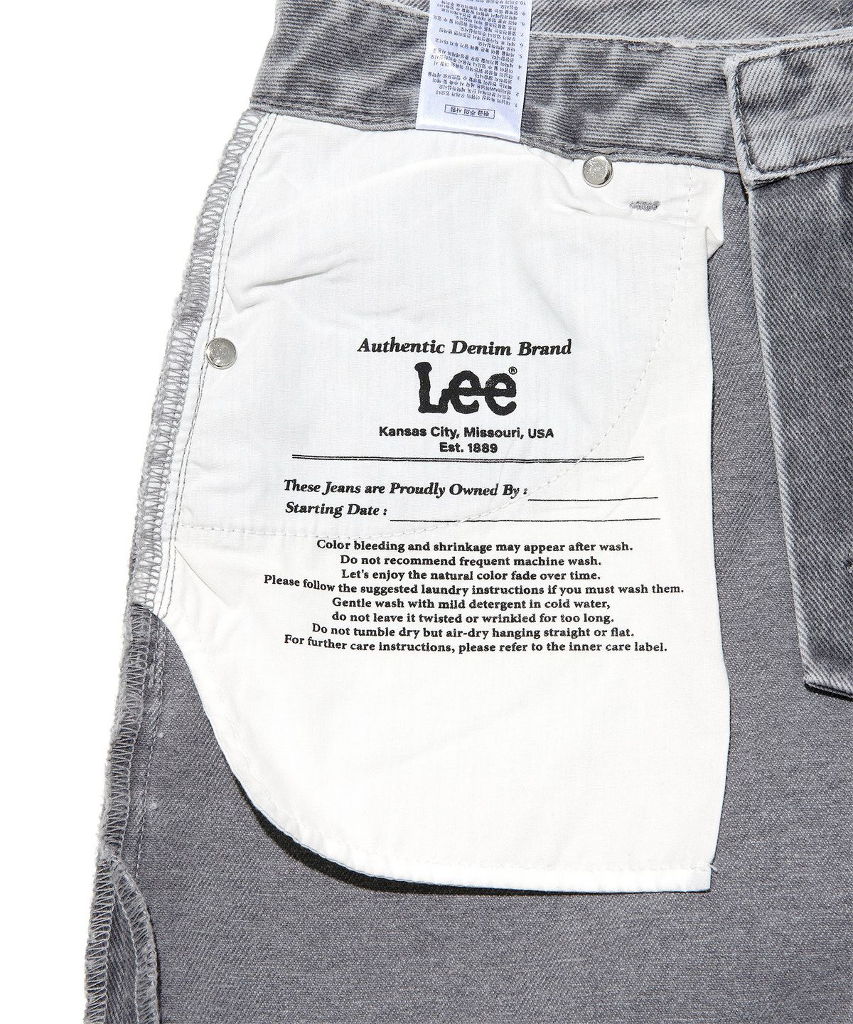 리(LEE) 우먼 다잉 릴랙스드핏 데님 팬츠 그레이