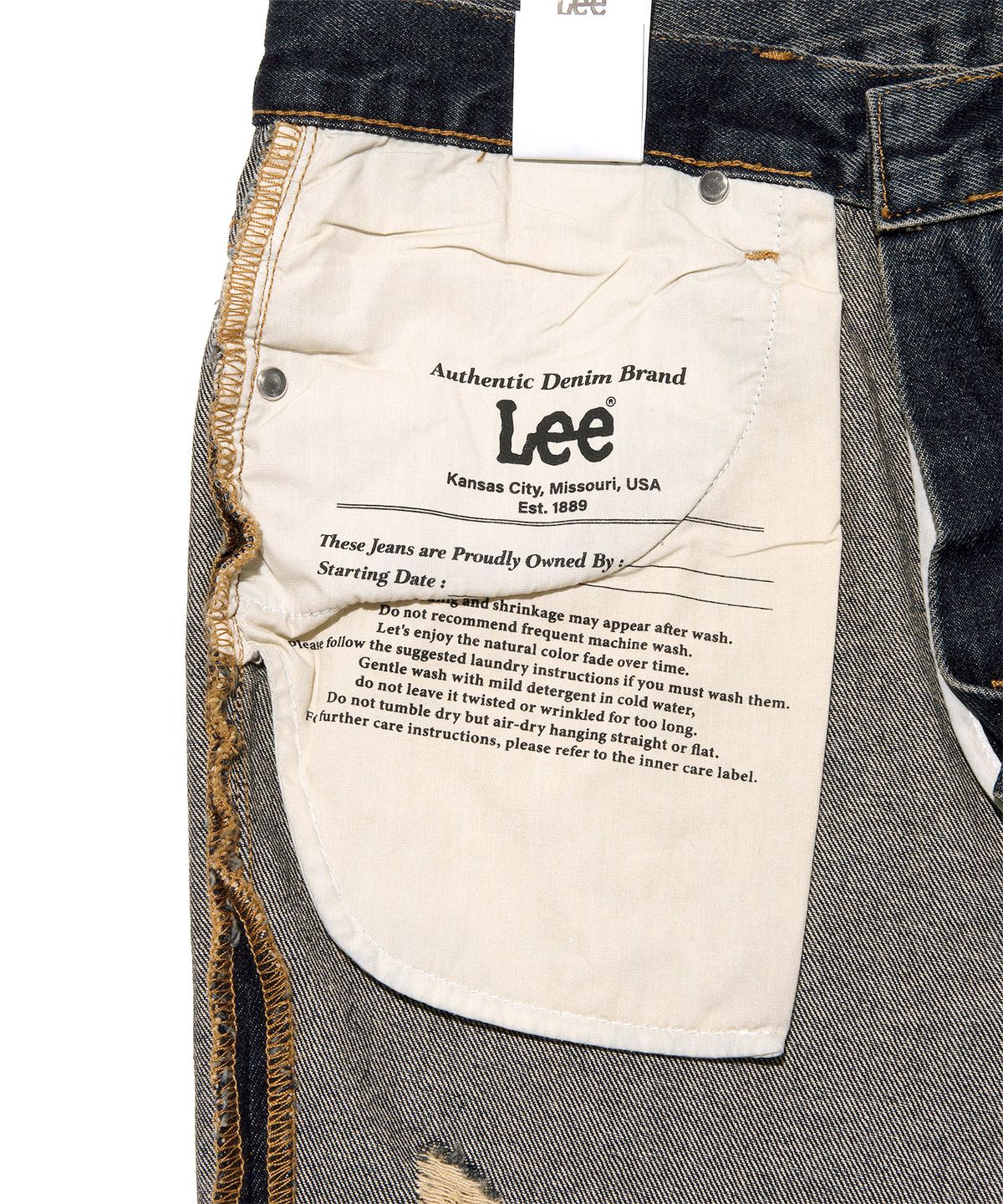 리(LEE) 플레어핏 데미지 데님 팬츠 인디고 다크