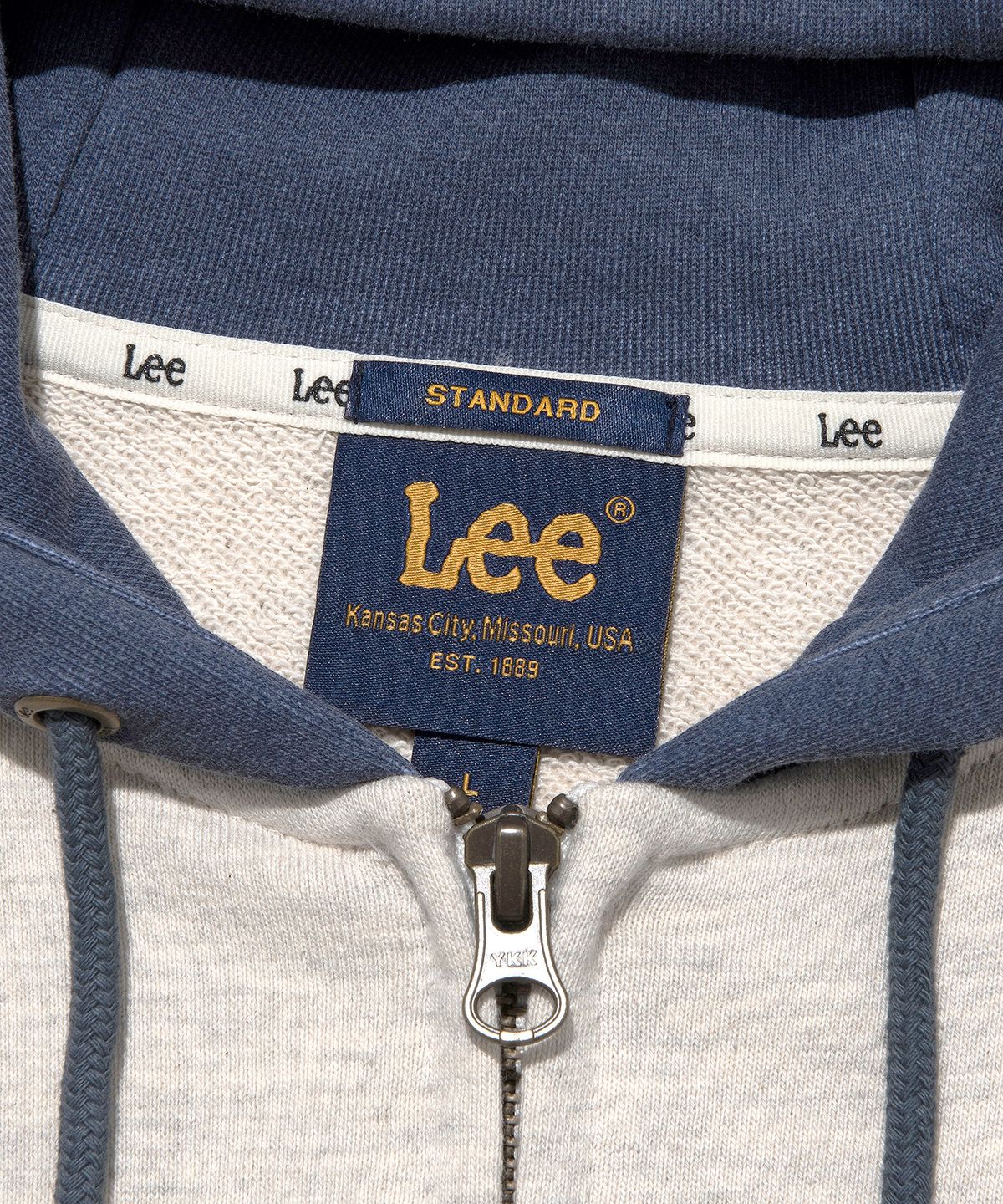 리(LEE) 빈티지 레글런 후드 집업 네이비
