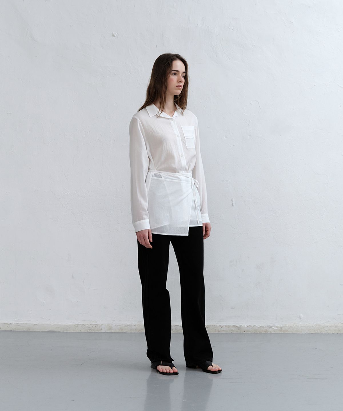 로우타이드(LOW TIDE) LAYERED WRAP SHIRT [WHITE]