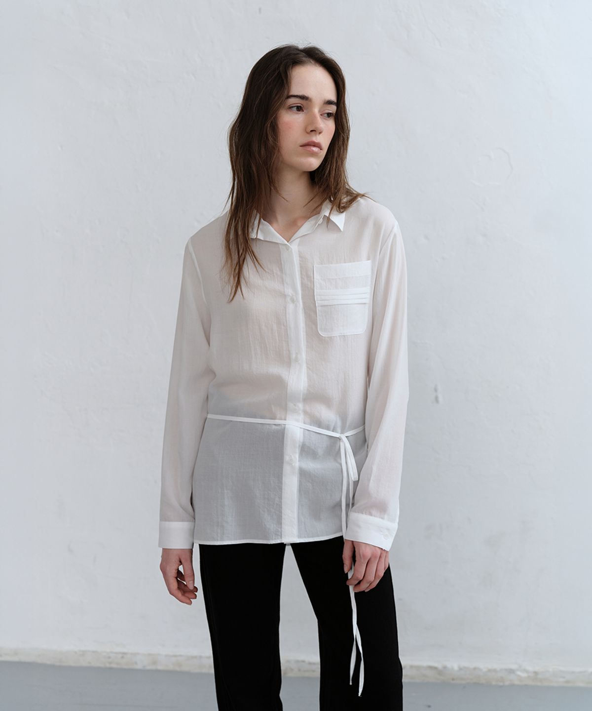 로우타이드(LOW TIDE) LAYERED WRAP SHIRT [WHITE]