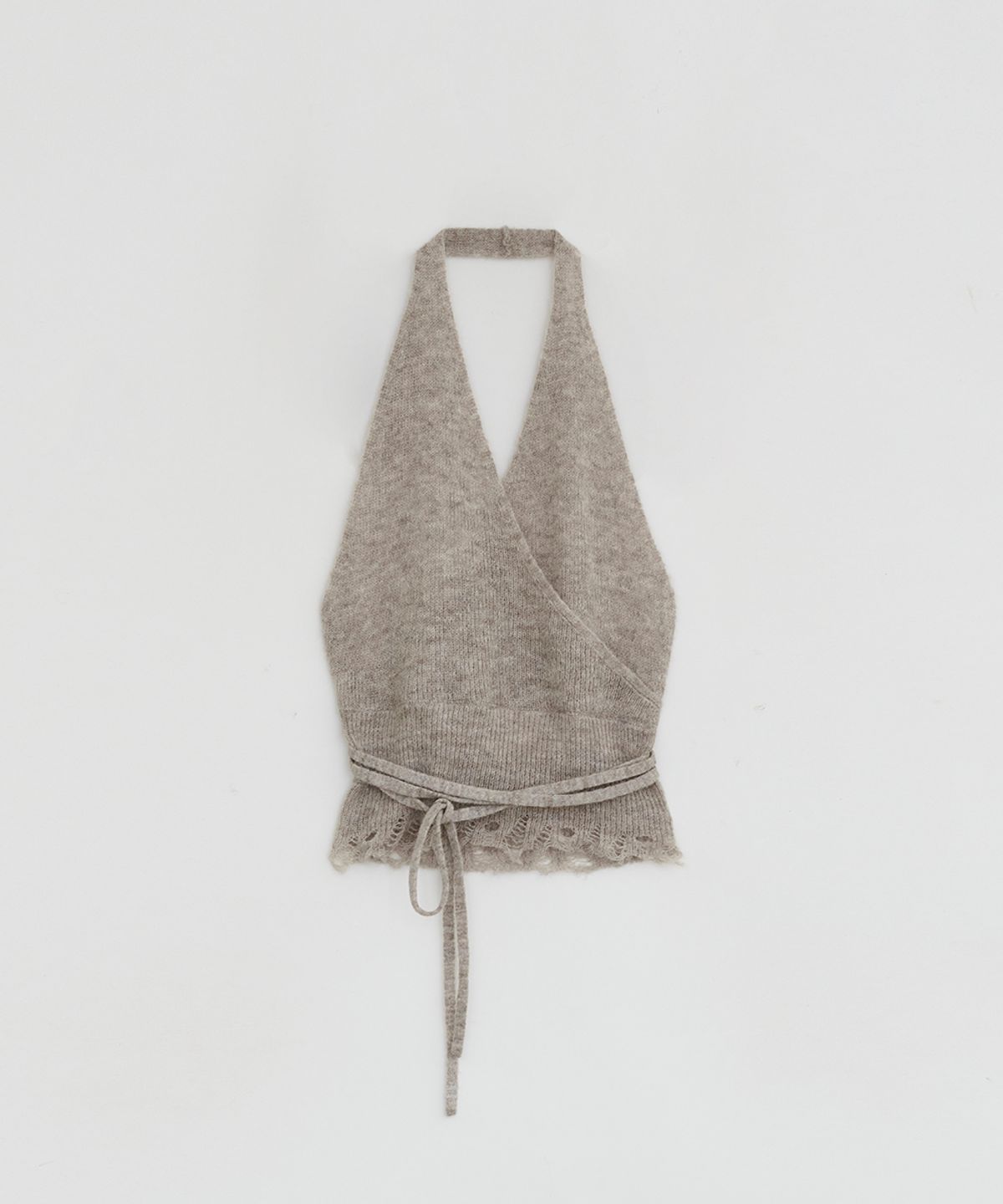 로우타이드(LOW TIDE) RAW EDGE HALTER KNIT [BEIGE]