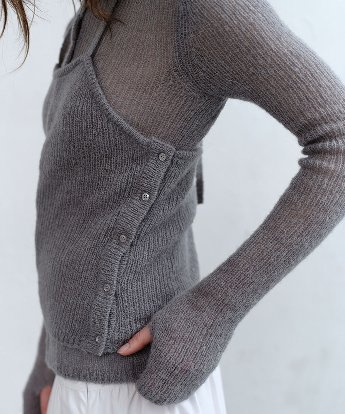 로우타이드(LOW TIDE) ALPACA HALTER KNIT [ASH BLUE]
