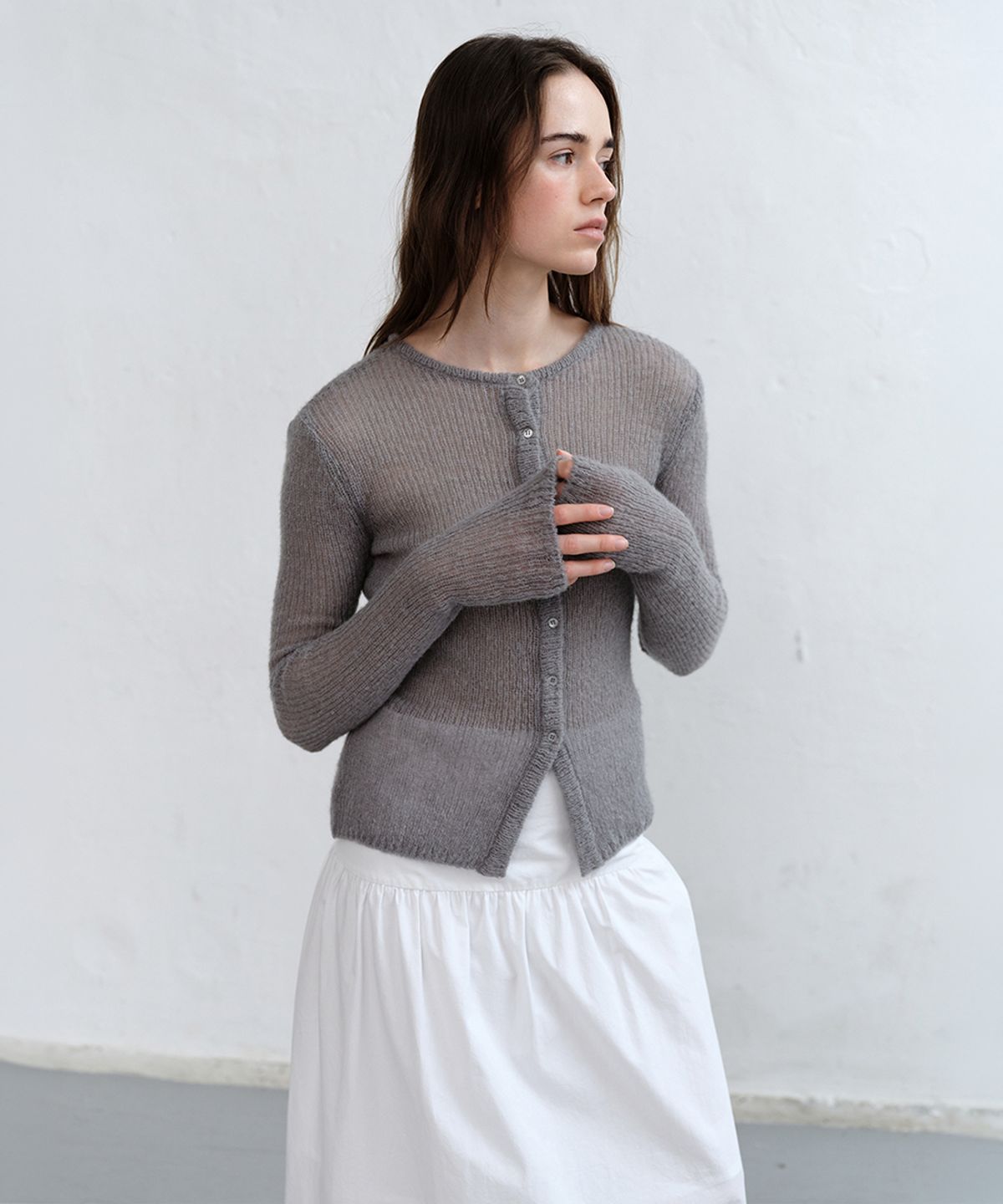 로우타이드(LOW TIDE) ALPACA HAND WARMER KNIT [ASH BLUE]