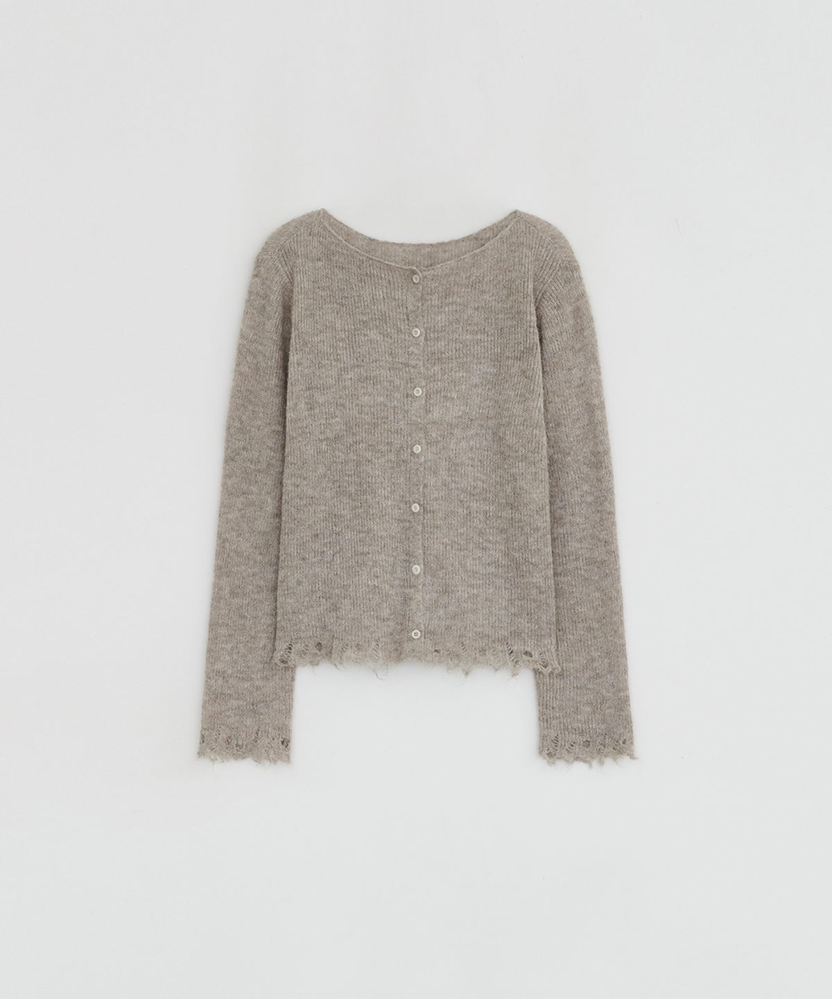 로우타이드(LOW TIDE) RAW EDGE CARDIGAN [BEIGE]