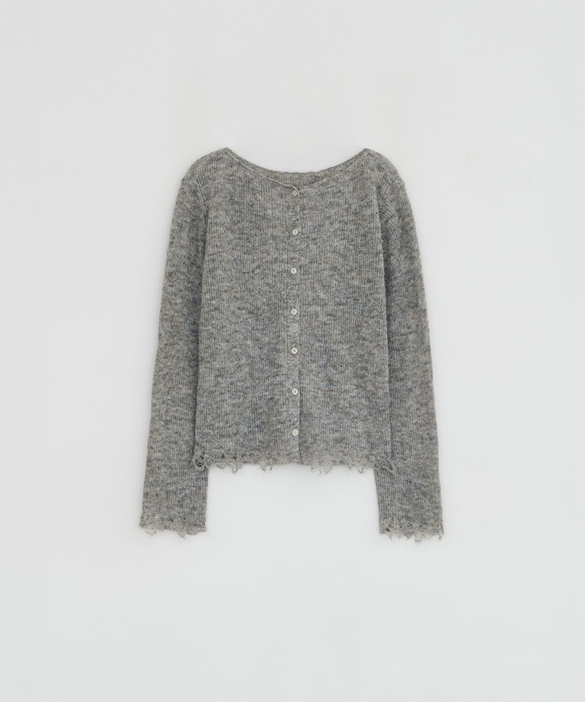 로우타이드(LOW TIDE) RAW EDGE CARDIGAN [GREY]