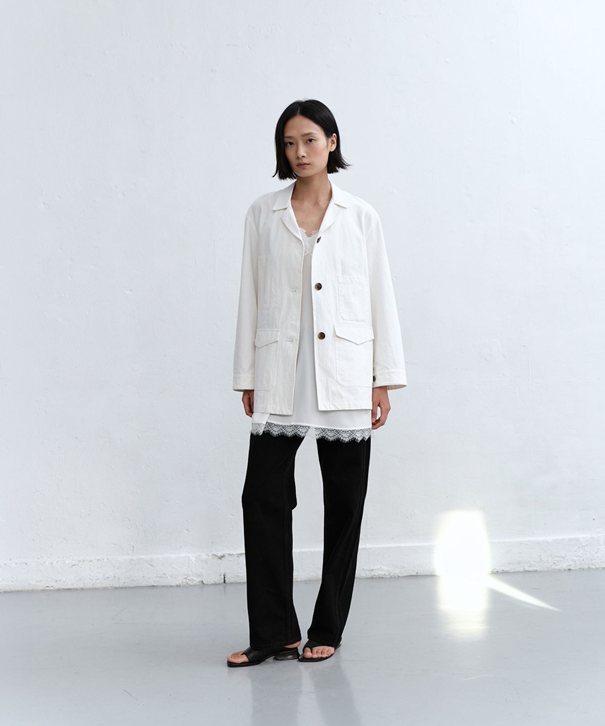 로우타이드(LOW TIDE) FRENCH WORK JACKET [WHITE]