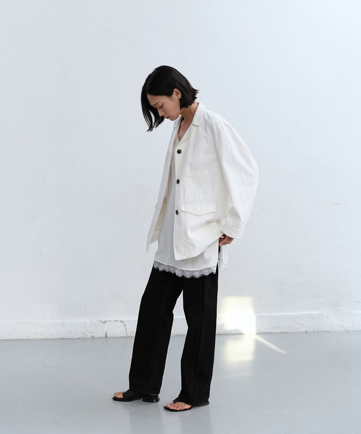 로우타이드(LOW TIDE) FRENCH WORK JACKET [WHITE]