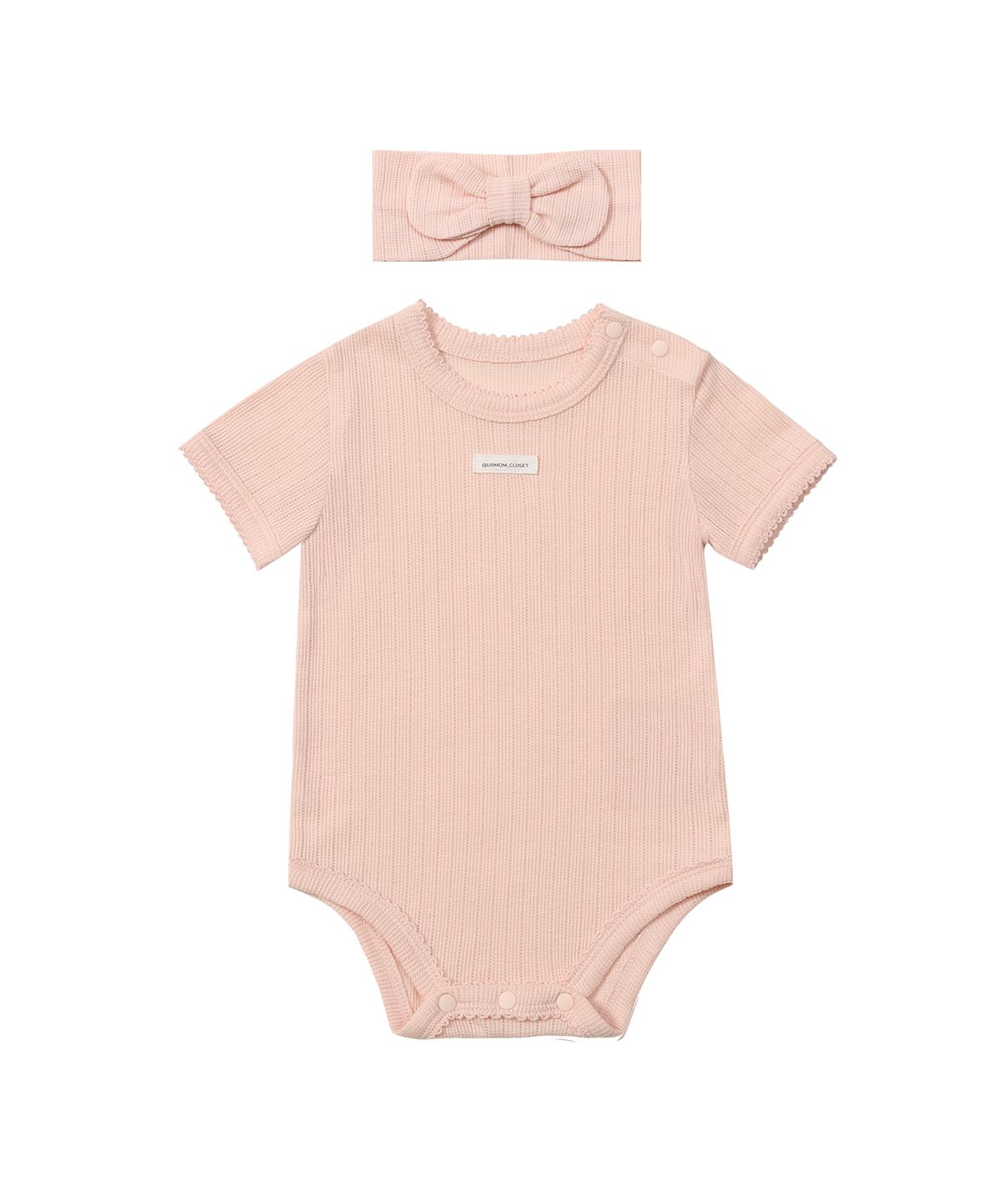 유비맘클로젯(UBMOM CLOSET) 마카롱 반팔 바디수트 세트 핑크 B3ST0403-PK
