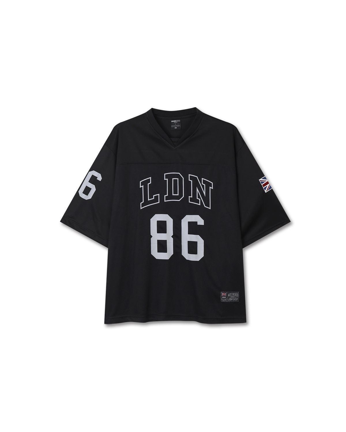 미치코런던 스포츠(MICHIKO LONDON SPORTS) LDN 럭비 저지 반팔 티셔츠 블랙