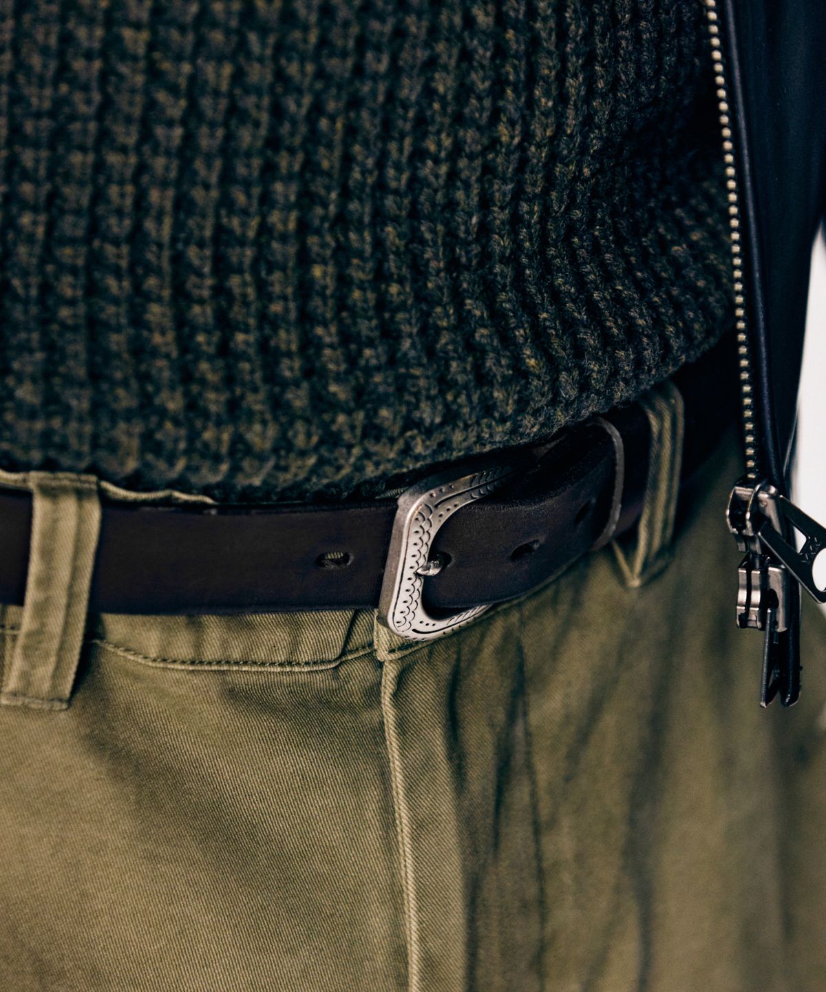 에스피오나지(ESPIONAGE) Eagle Buckle Western Belt Black