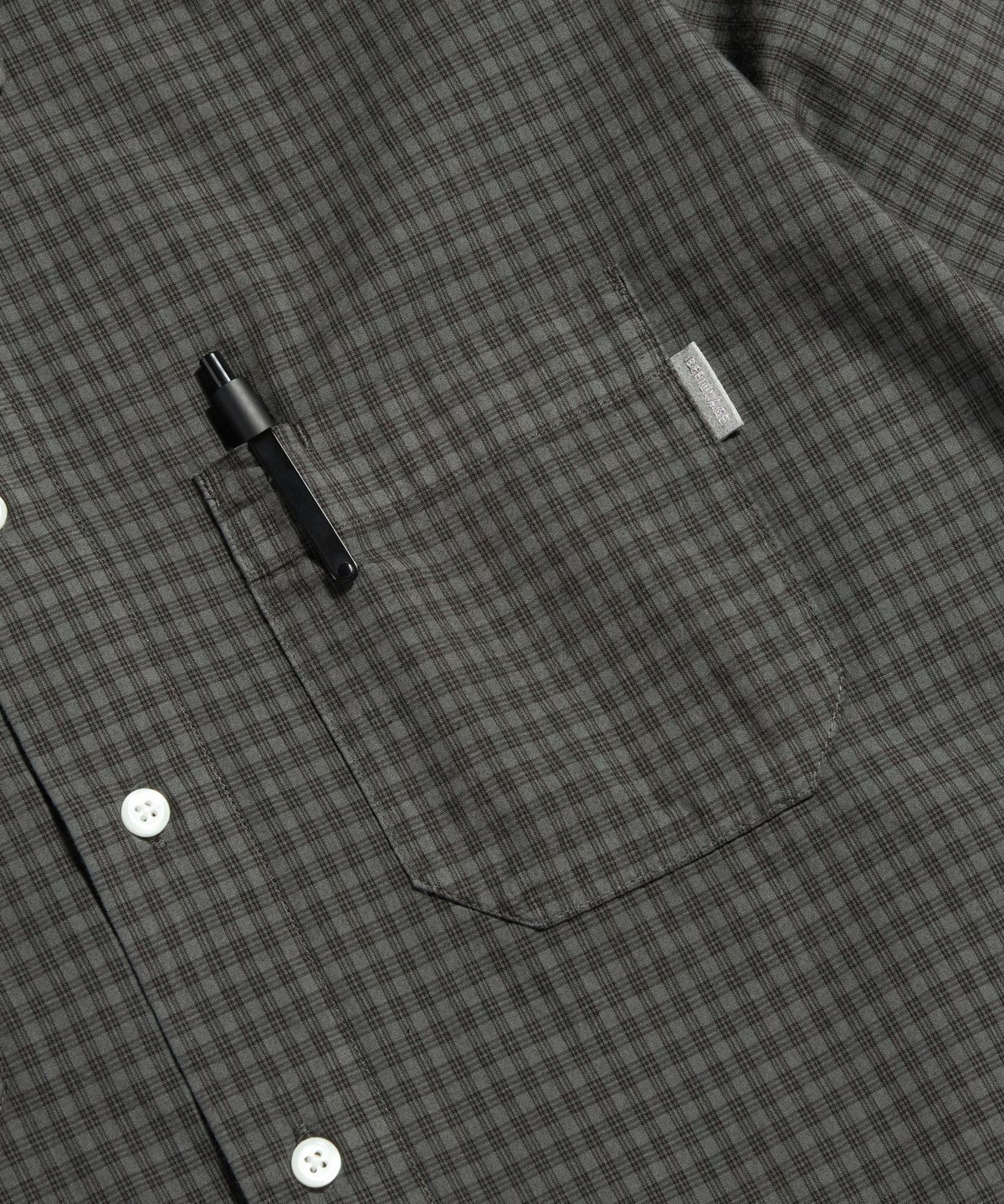 에스피오나지(ESPIONAGE) Overdyed Check 2 Pocket Shirt Black