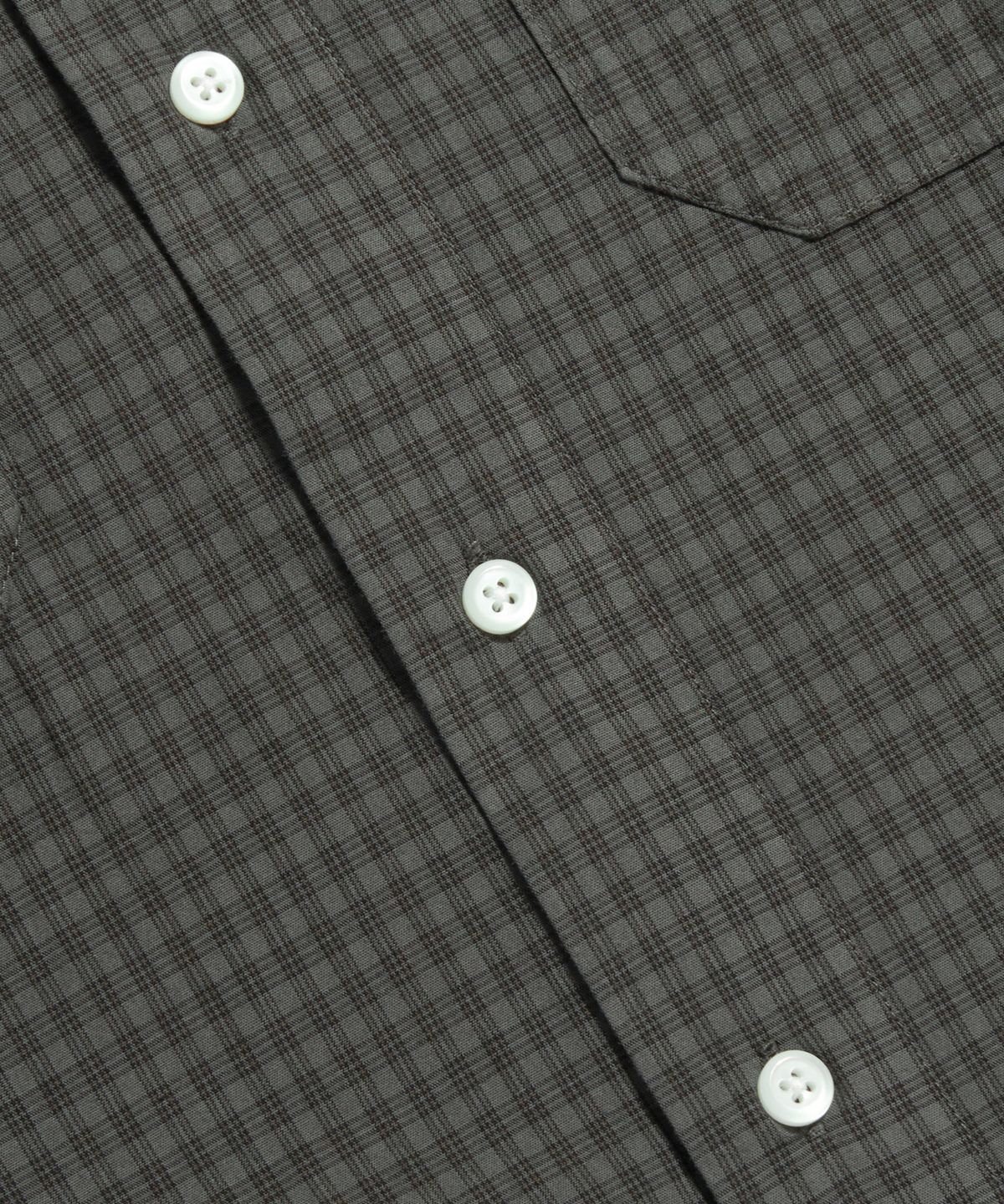 에스피오나지(ESPIONAGE) Overdyed Check 2 Pocket Shirt Black