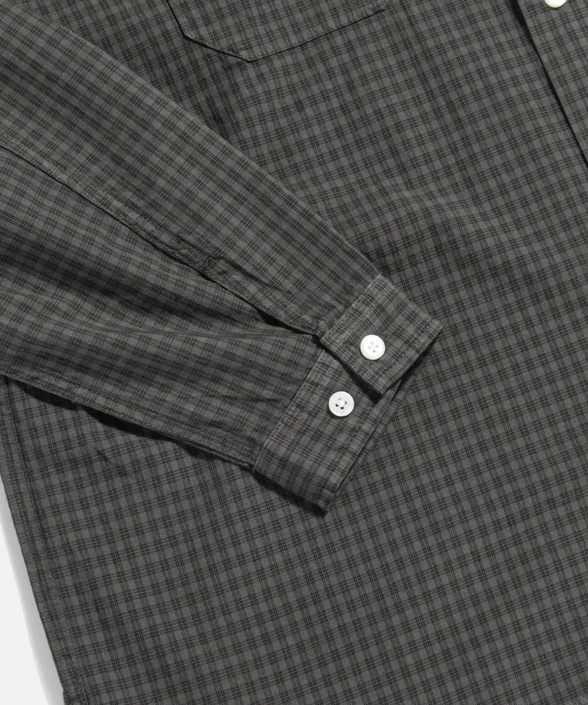 에스피오나지(ESPIONAGE) Overdyed Check 2 Pocket Shirt Black