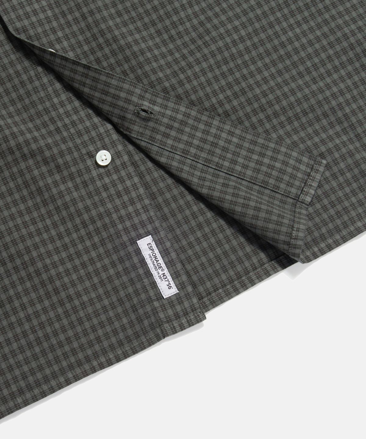 에스피오나지(ESPIONAGE) Overdyed Check 2 Pocket Shirt Black