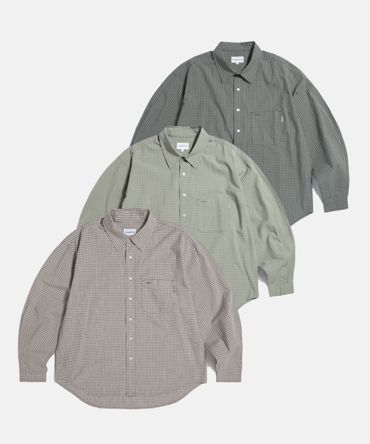 에스피오나지(ESPIONAGE) Multi Check Comfort Shirt Charcoal