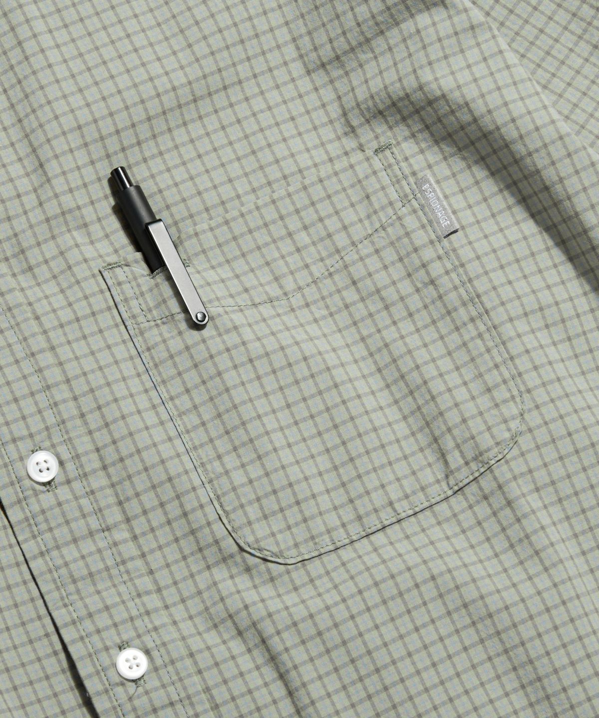 에스피오나지(ESPIONAGE) Multi Check Comfort Shirt Olive