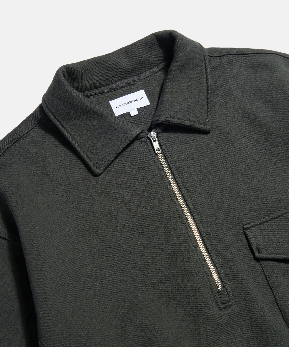 에스피오나지(ESPIONAGE) Retro Half Zip Sweatshirt Vintage Black