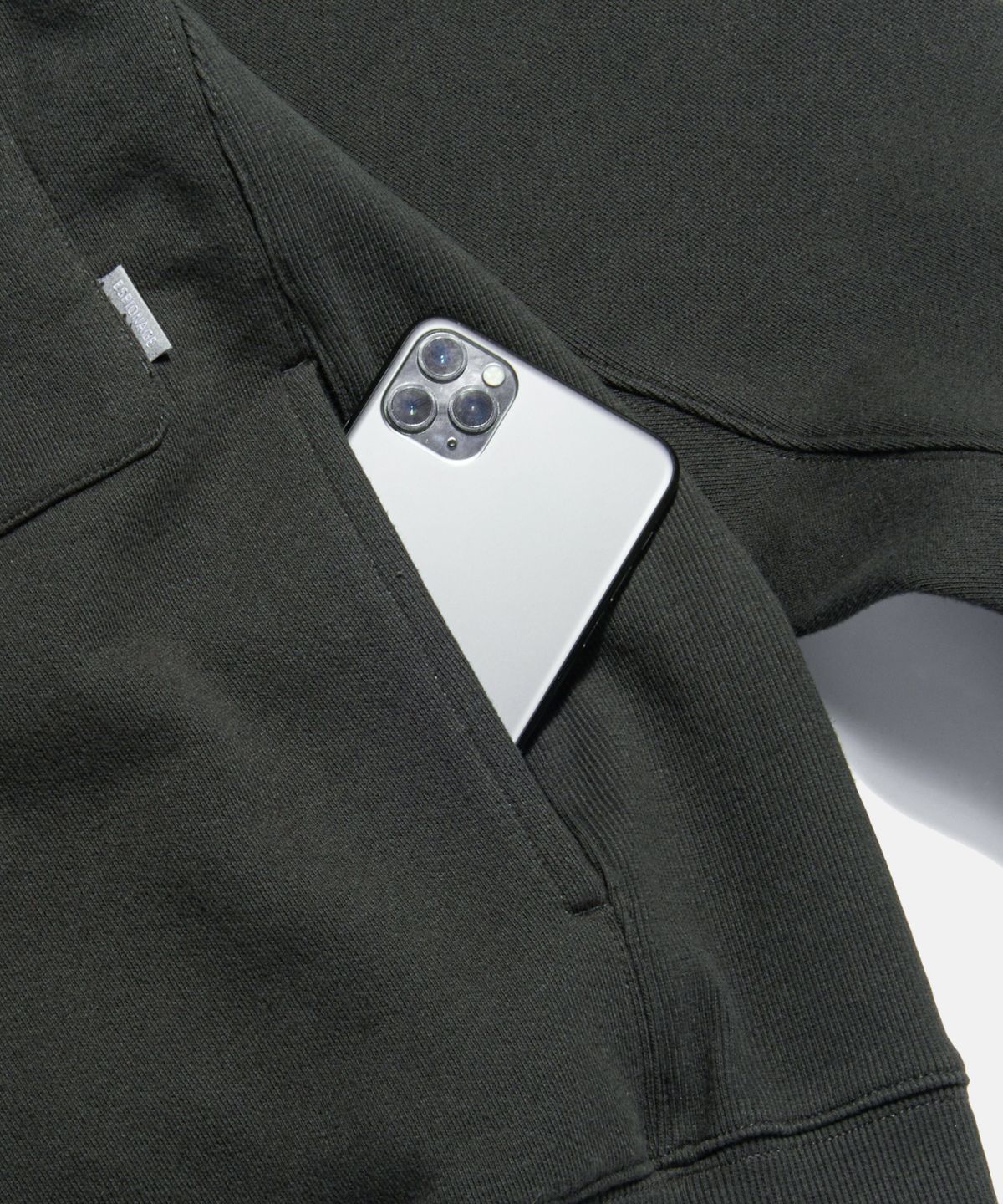 에스피오나지(ESPIONAGE) Retro Half Zip Sweatshirt Vintage Black