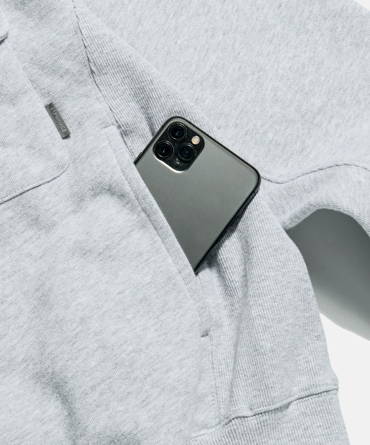 에스피오나지(ESPIONAGE) Retro Half Zip Sweatshirt Grey