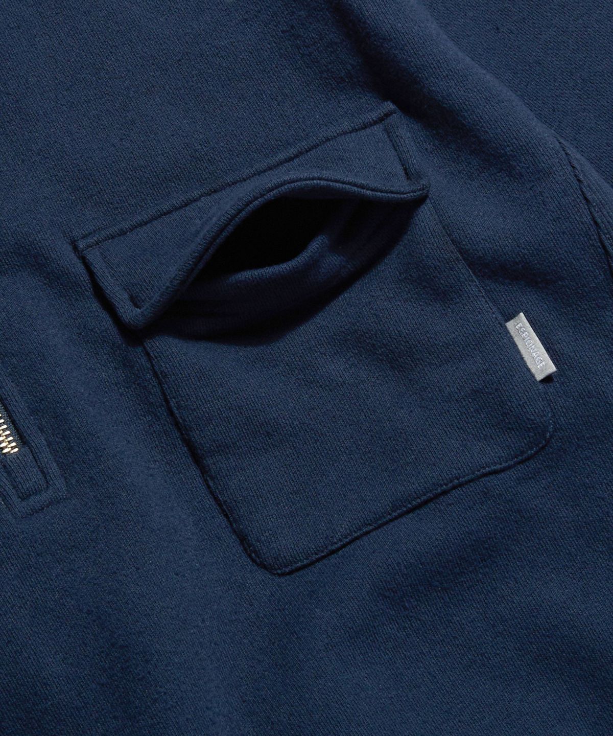 에스피오나지(ESPIONAGE) Retro Half Zip Sweat Hoodie Navy