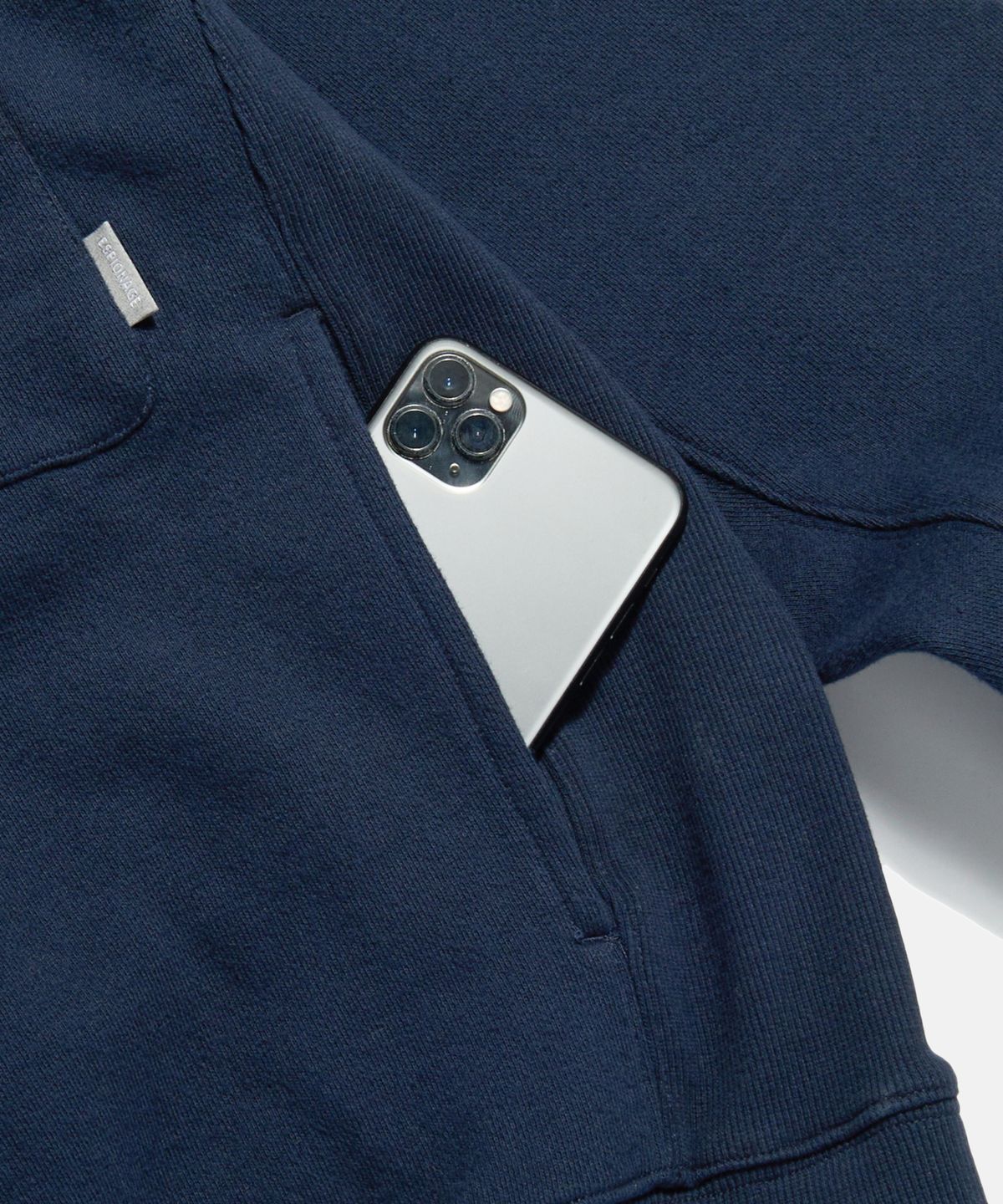 에스피오나지(ESPIONAGE) Retro Half Zip Sweat Hoodie Navy