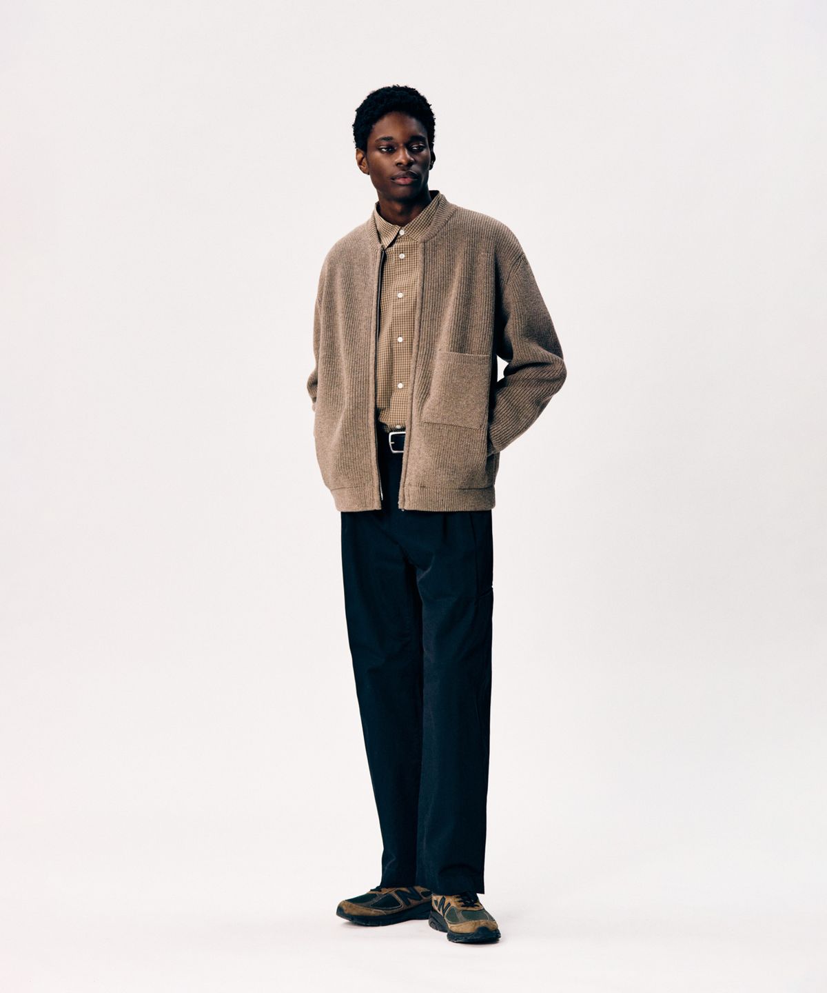 에스피오나지(ESPIONAGE) Miller Heavyweight Zip Knit Jacket Dust