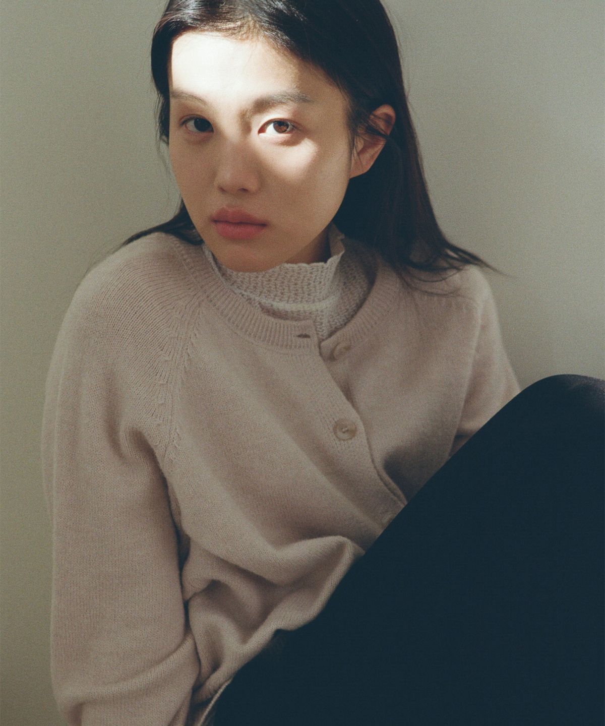 줄리아페페(JULIAPEPE) Daily Round Knit Cardigan (Oatmeal beige)