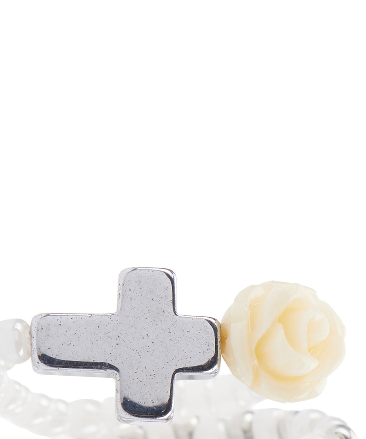 러브이즈트루(LUVISTRUE) EL CROSS ROSE LAYERED RING(IVORY)