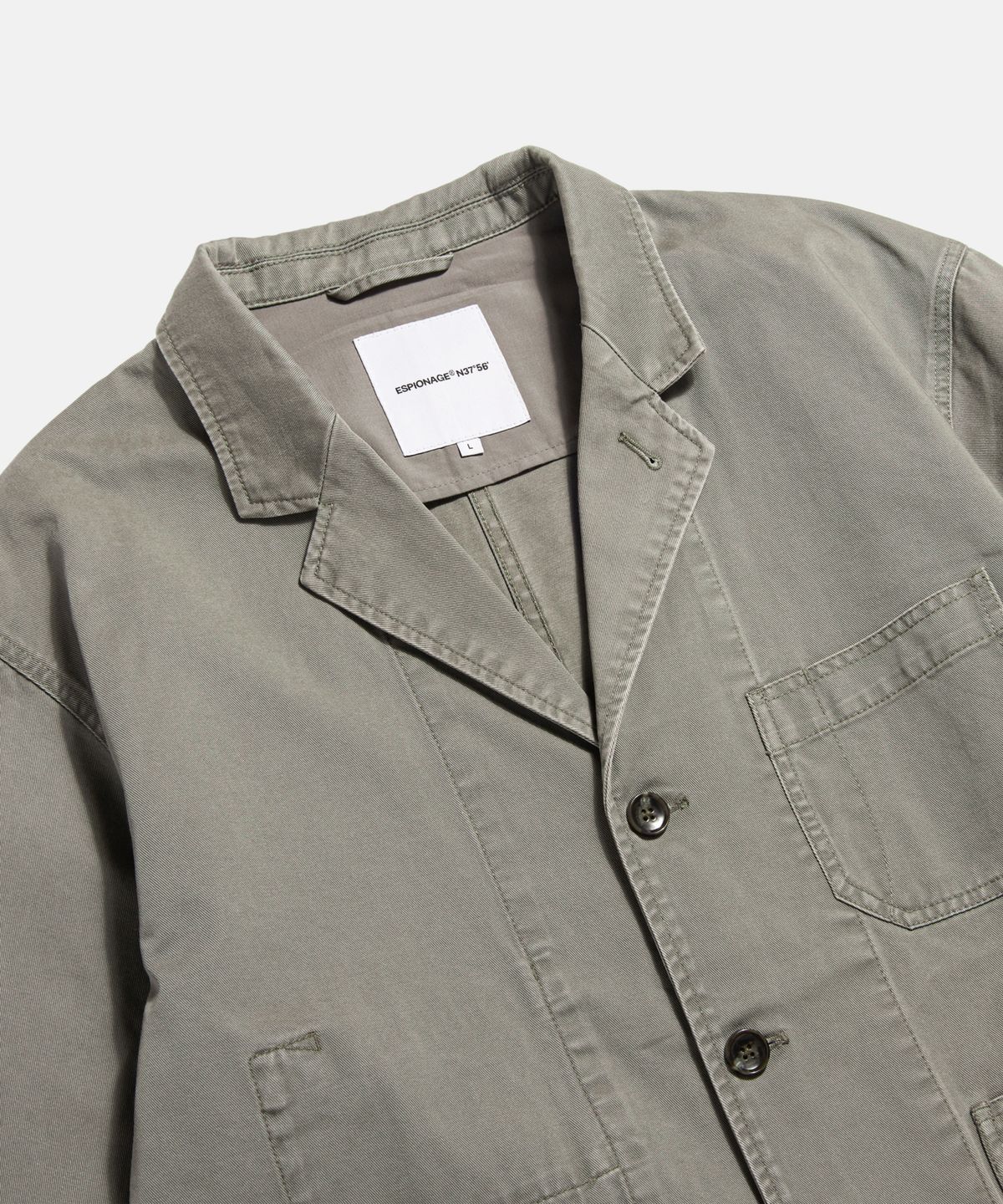 에스피오나지(ESPIONAGE) Cotton Notched Jacket Dark Beige