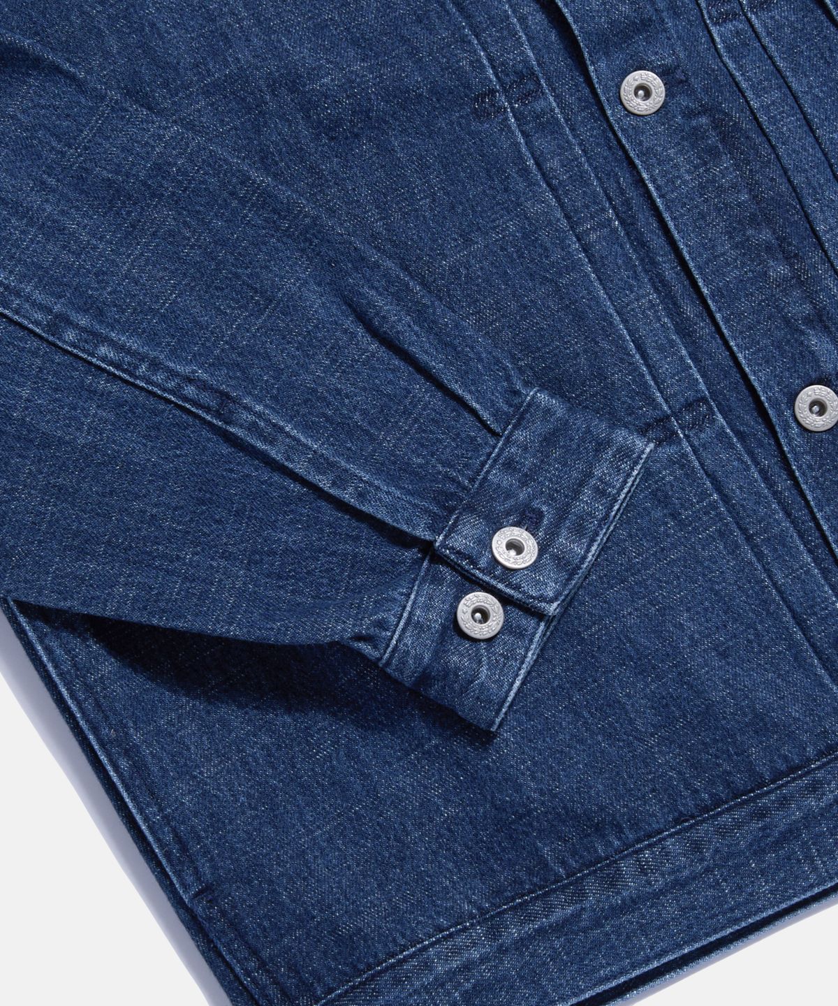 에스피오나지(ESPIONAGE) (JPN Fabric)Type 1 Kaihara Denim Trucker Jacket Mid Indigo