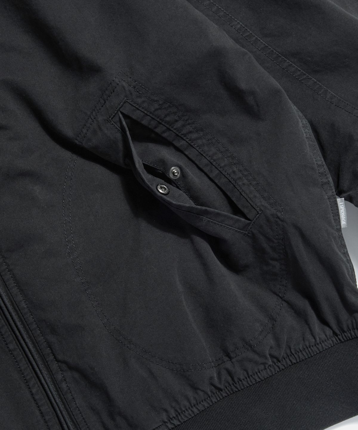 에스피오나지(ESPIONAGE) Zip Front Deck Jacket Black