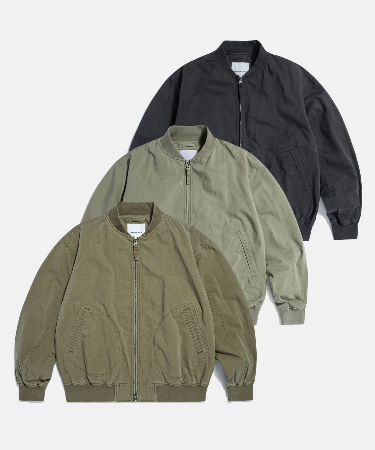 에스피오나지(ESPIONAGE) Zip Front Deck Jacket Black