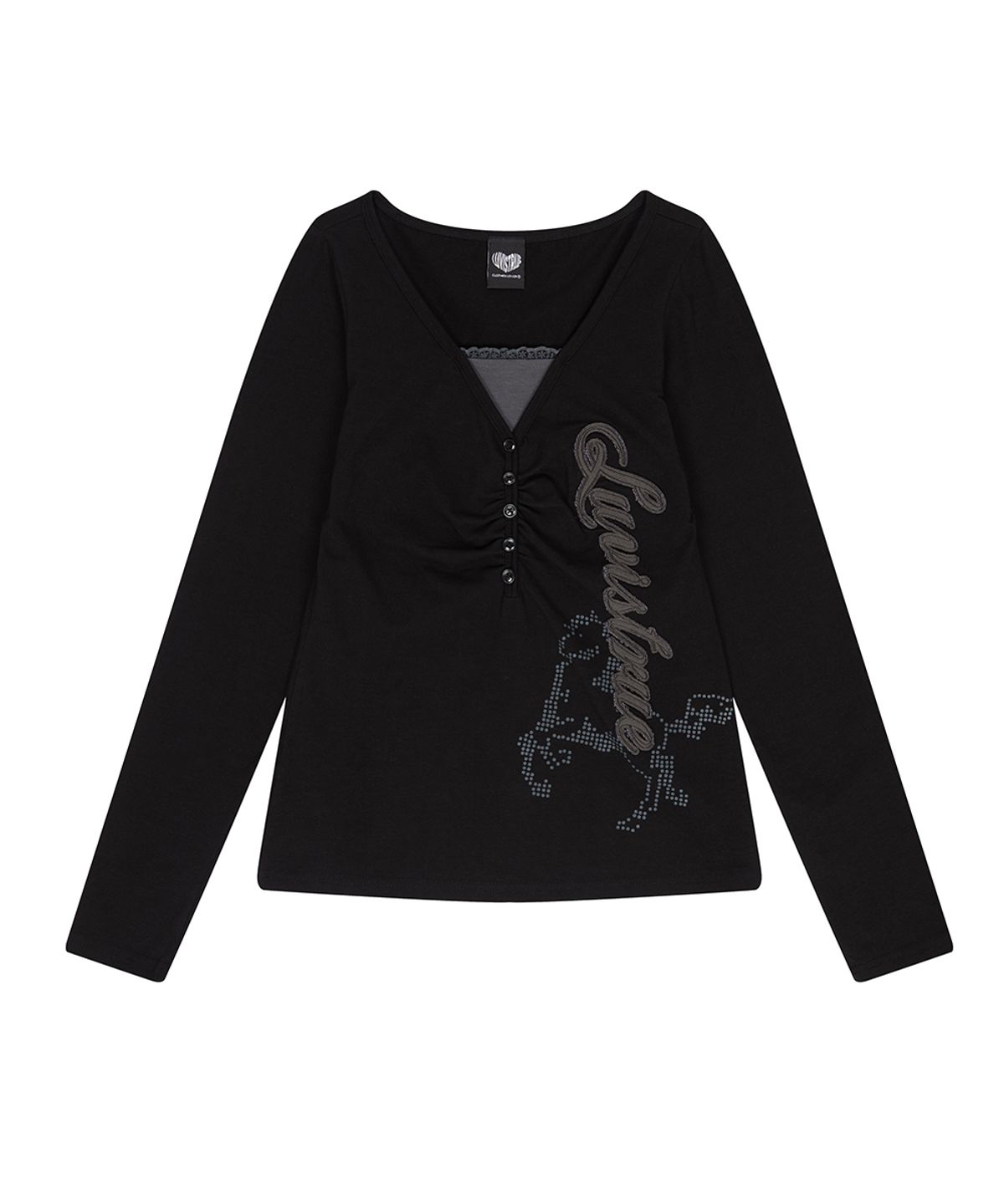 러브이즈트루(LUVISTRUE) EL HORSE SLIM-FIT TEE(BLACK)