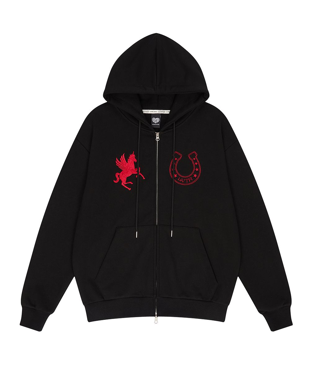 MUSINSA公式 | LUVISTRUE EL UNICORN HOOD ZIP UP(BLACK)