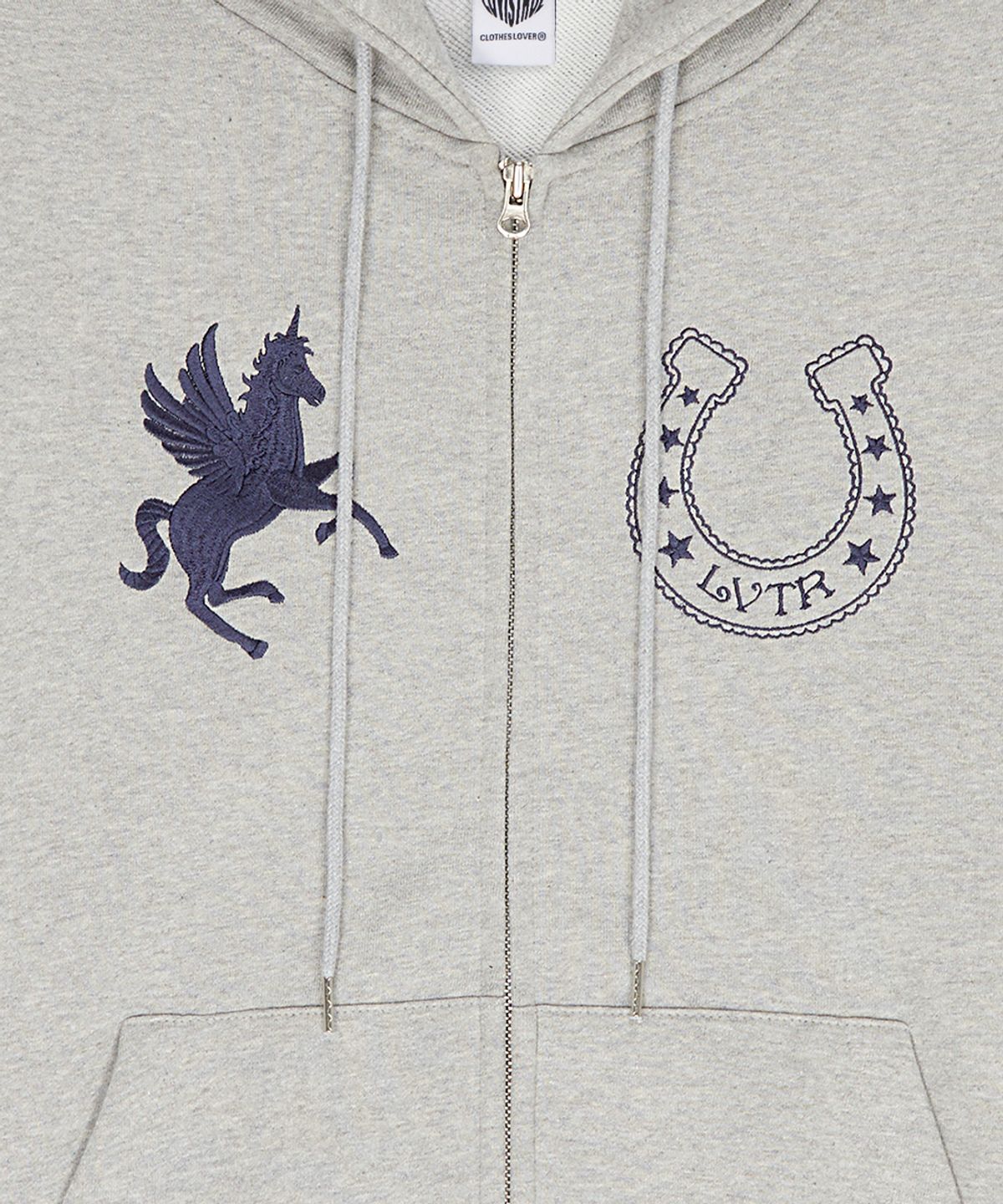 러브이즈트루(LUVISTRUE) EL UNICORN HOOD ZIP UP(GRAY)