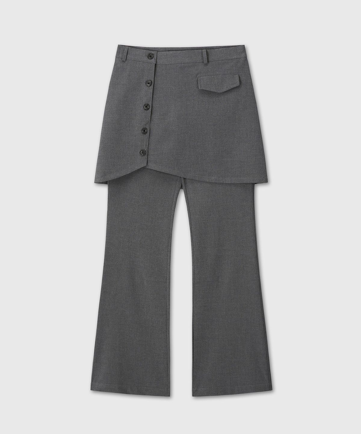 다이브인 우먼(DIVEIN WOMEN) 2WAY BUTTON DETAIL SKIRT PANTS (GRAY)