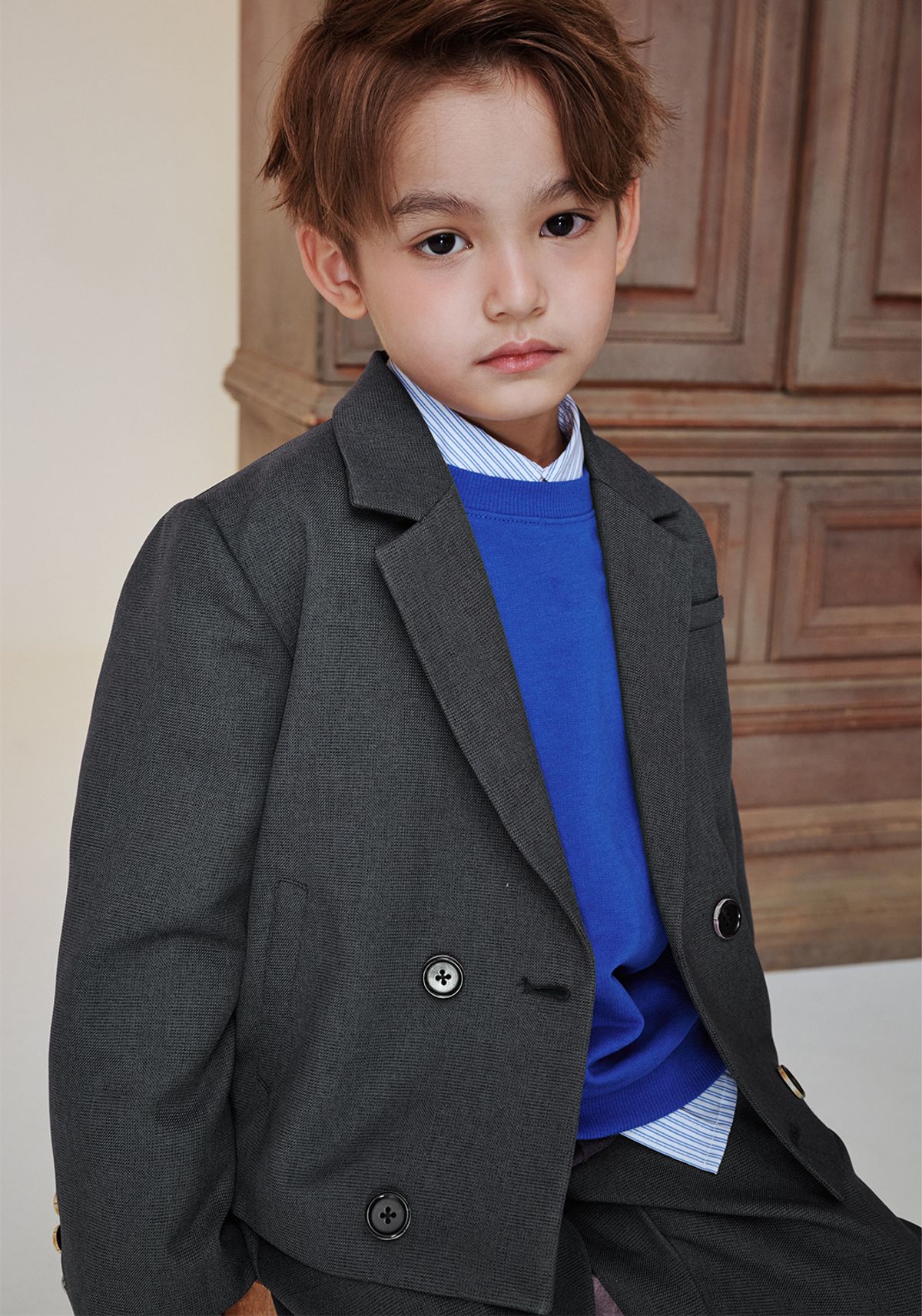 빈(BEEN) BA11JK02CG 더블 버튼 테일러드 자켓
