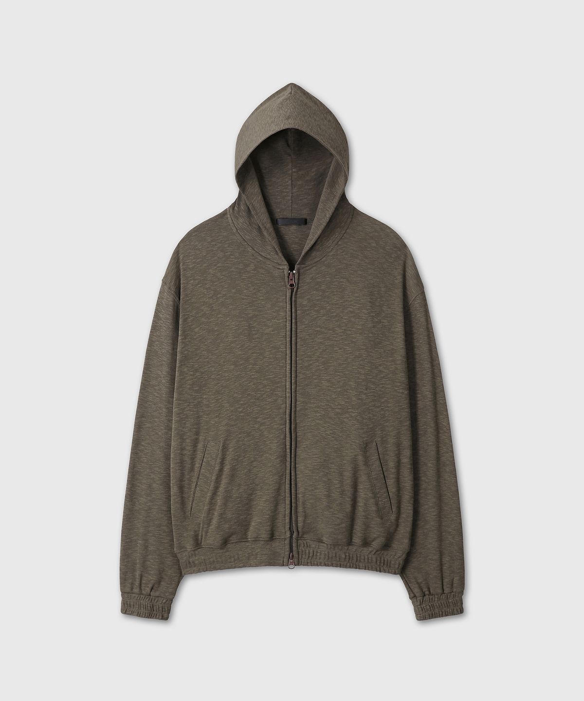 다이브인 우먼(DIVEIN WOMEN) SLUB TEXTURE HOOD ZIP-UP (KHAKI)
