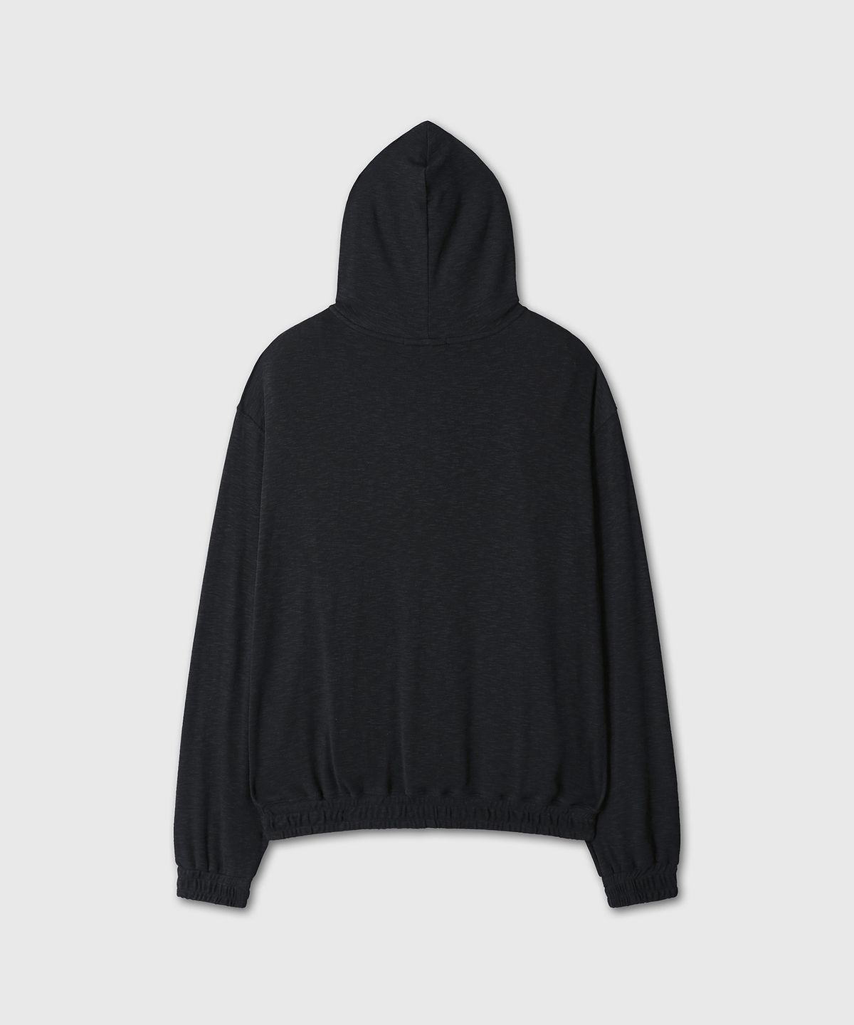 다이브인 우먼(DIVEIN WOMEN) SLUB TEXTURE HOOD ZIP-UP (BLACK)
