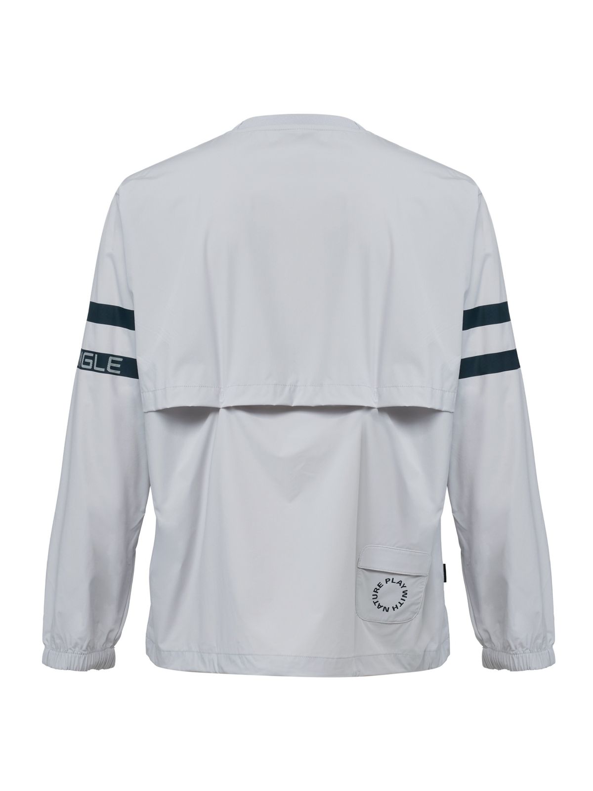와이드앵글(WIDEANGLE) CO 루즈핏 우븐 라운드 풀오버 M_Ice Grey
