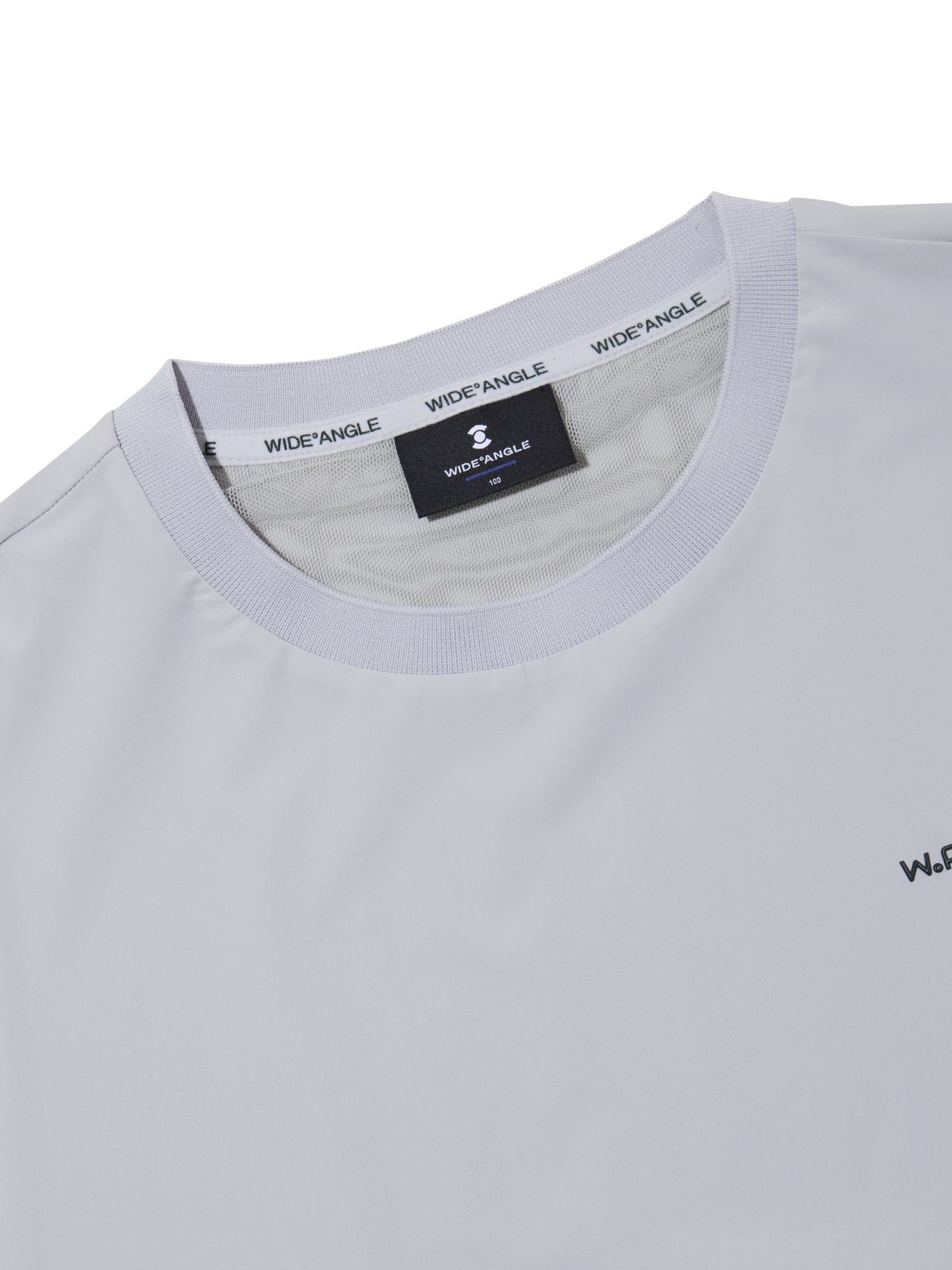 와이드앵글(WIDEANGLE) CO 루즈핏 우븐 라운드 풀오버 M_Ice Grey