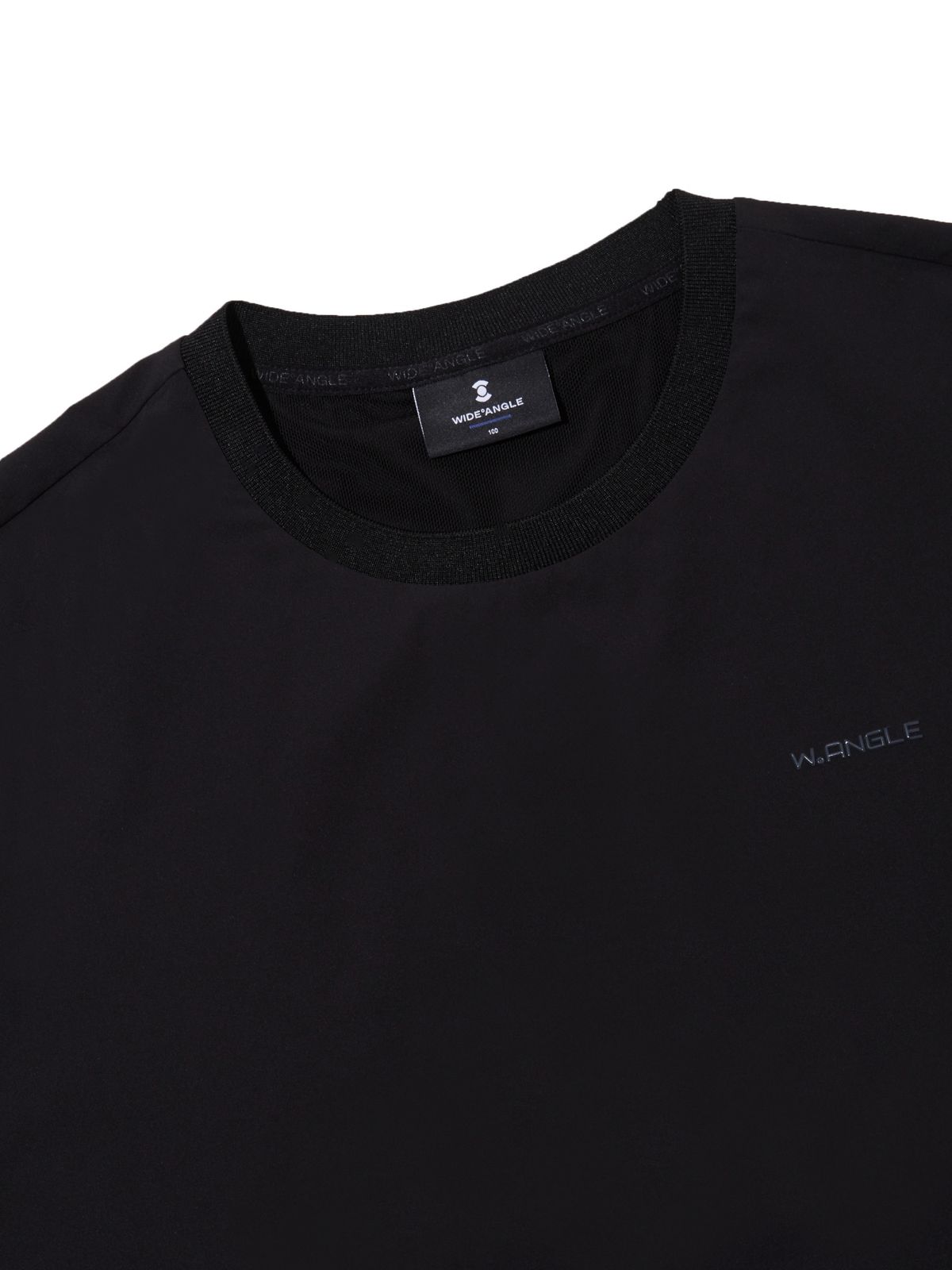 와이드앵글(WIDEANGLE) CO 루즈핏 우븐 라운드 풀오버 M_Black