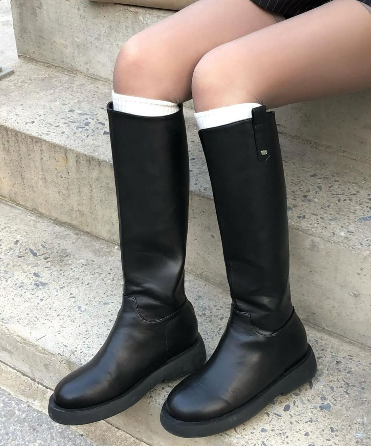 디퍼슈(DIFFERSHOE) 로벤 롱 부츠 7.5CM [블랙]
