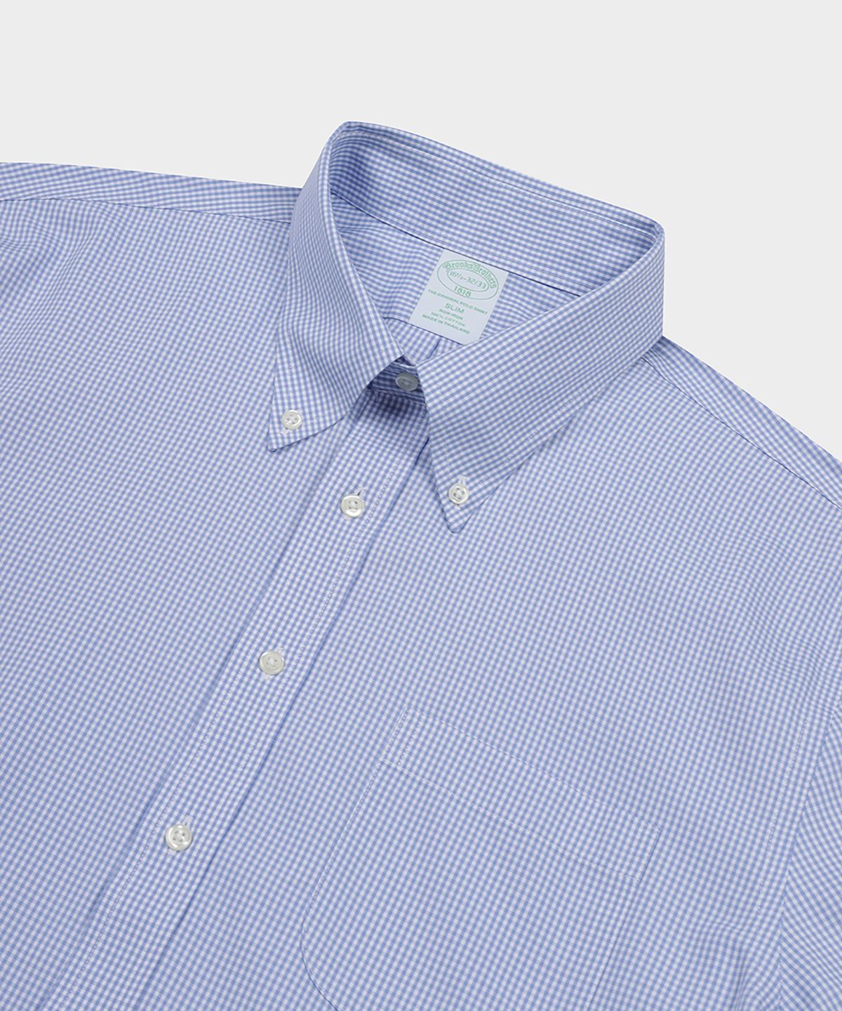 브룩스 브라더스(BROOKS BROTHERS) 논아이론 폴로버튼다운 드레스셔츠 (블루) (BBTSMF6124LEF)