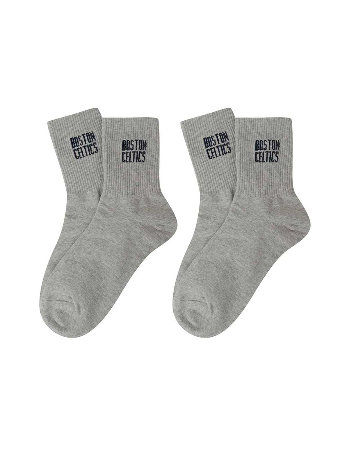 엔비에이(NBA) 팀 레터링 2PACK MID SOCKS 멜란지 그레이